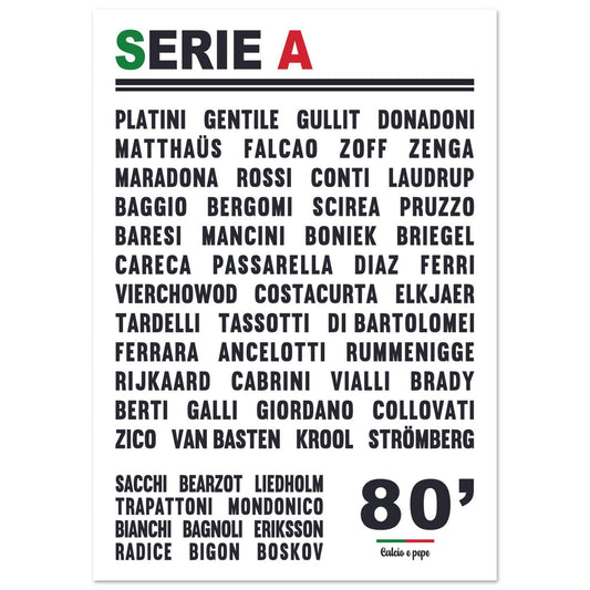 Affiche Serie A 80' (sur papier)