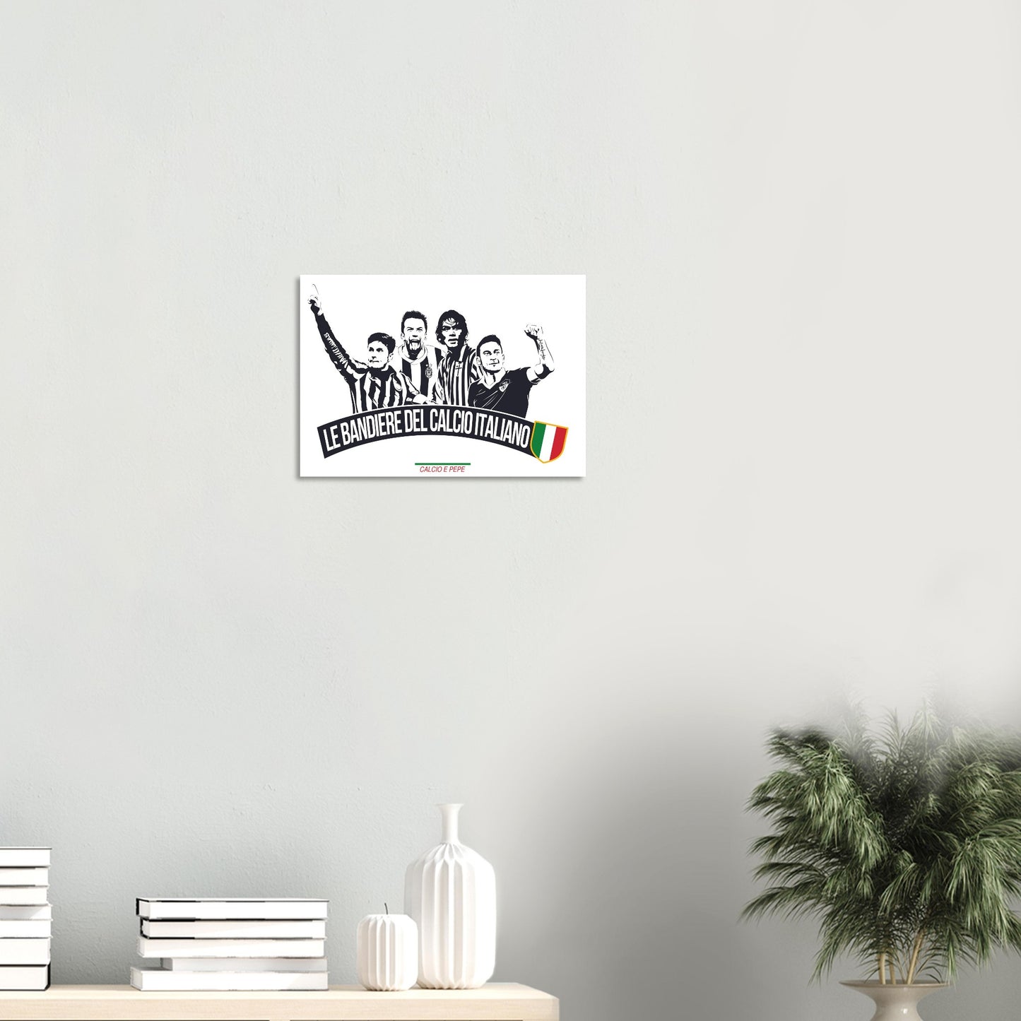 Affiche Bandiere Calcio - Zanetti, Del Piero, Maldini, Totti (sur papier)